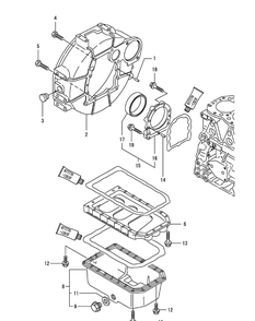 Yanmar 3tnv82a-Bdcb Flywheel Housing And Oil Sump Diagram and Parts List for S7232-D 53AY8DU8050-312HP Cub Cadet Lawn Tractor